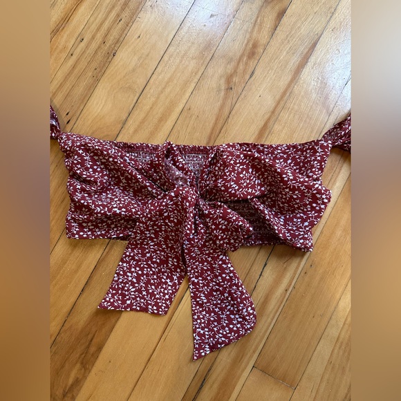 Red & White Strapless Top - Picture 6 of 8